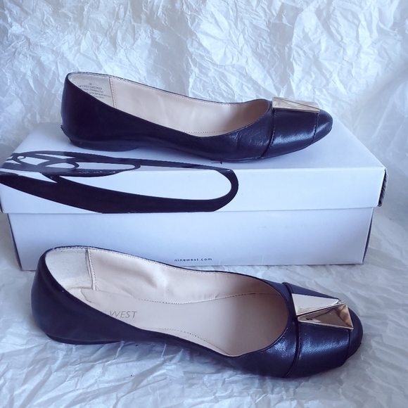 Nine West Leather Ballerina Flats - Size 6 - Picture 2 of 2